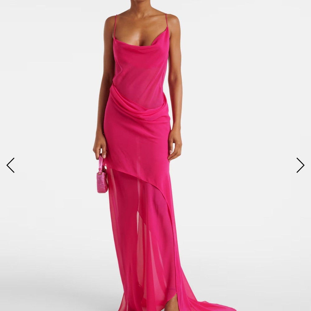 NWT Christopher Esber Georgette Elegant Pink maxi Dress / Gown